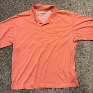 Columbia Shirt Mens XL Pink‎ PFG Vented Shortsleeved Fishing Hiking Outdoors